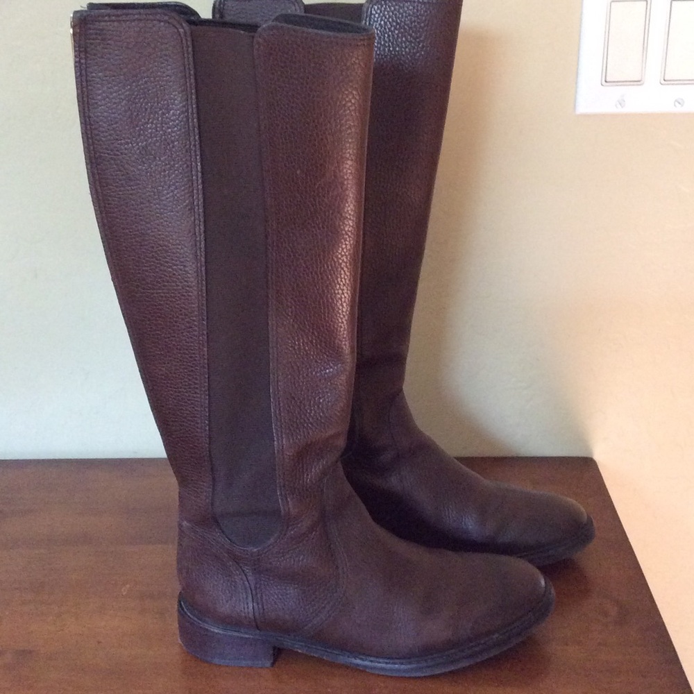 Tory Burch Christy Pebbled Leather Riding boots